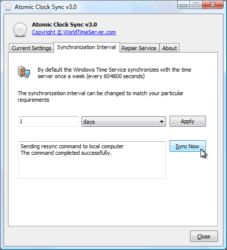 Atomic Clock Sync Screenshot